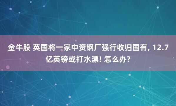 金牛股 英国将一家中资钢厂强行收归国有, 12.7亿英镑或打水漂! 怎么办?